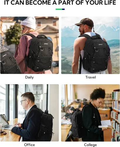 Vista 7 de WATERFLY Mochila informal de viaje, senderismo, 22L, ligera, para uso diario, al aire libre, ciudad, universidad, para mujeres y hombres