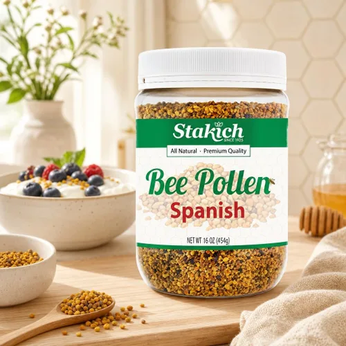 Vista 6 de Stakich Gránulos de polen de abeja español, puros, naturales, sin procesar, 1 libra (16 onzas)
