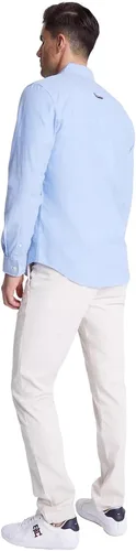 Vista 4 de Tommy Hilfiger Camisa casual de manga larga con botones para hombre, de ajuste regular, colección 2024