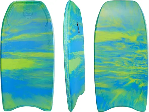 Vista 9 de ATUNAS Tablas de cuerpo, 33 a 43 pulgadas, bodyboard para playa con correa de muñeca, espuma sólida de PE/EVA impermeable de celda cerrada, surf
