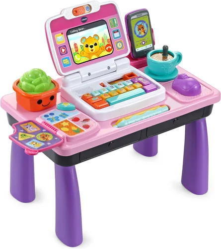 Vista 12 de VTech Little CEO Learning Desk Toddler Activity Center, Pink