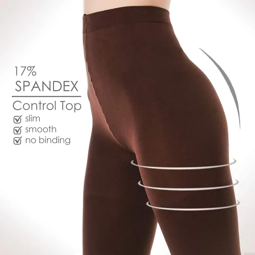 Vista 4 de G&Y 2 pares de medias semiopacas para mujer, pantimedias superiores de control de microfibra 70D