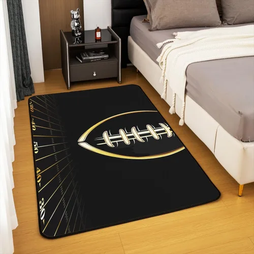 Vista 4 de Alfombra de fútbol americano para niños, 4 x 5, alfombra deportiva de fútbol americano para sala de estar, dormitorio, juegos de rugby, alfombra