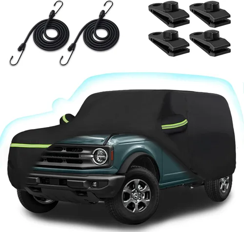 Vista 20 de Funda de automóvil de 6 capas para Hummer H2 SUV 2002-2009, 210T, impermeable, sol, lluvia, UV, polvo, nieve, protección al aire libre, H2, cubierta