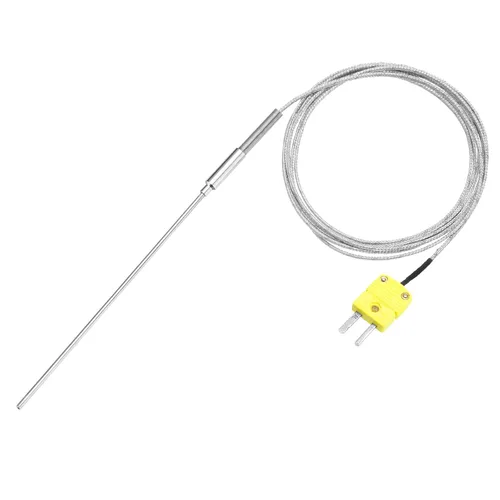 Vista 36 de MECCANIXITY Sonda de sensor de temperatura tipo K con termopar y enchufe, sonda de temperatura del medidor -50 a 1100°C (-58 a 2012°F), acero