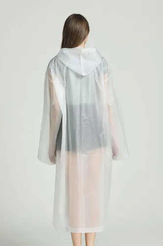 Vista 7 de Anfoo 2 impermeables transparentes, impermeables reutilizables para hombres, impermeables para mujeres, impermeables de EVA para adultos