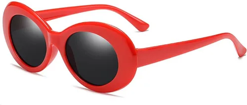 Vista 10 de Gafas de sol redondas ovaladas blancas gruesas y atrevidas gafas ovaladas Mod Retro Vintage Kurt Cobain inspiradas lentes de sol Paquete de 2 blanco2