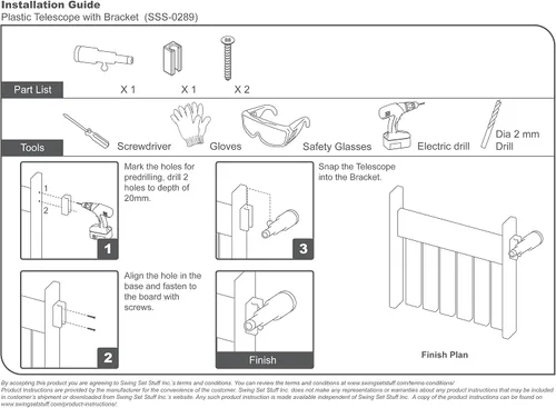 Vista 6 de Swing Set Stuff Inc. Kit combinado monocular con adhesivo SSS Logo Amarillo