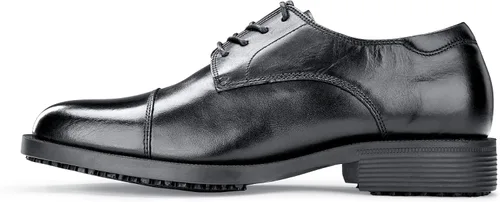 Vista 4 de Shoes for Crews Dress Shoes for Men, Mens Oxfords, Zapatos De Vestir para Hombre, Slip Resistant, Safety, Brown or Black