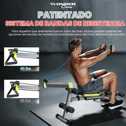 Vista 4 de WONDER CORE 2 Total Gym Machine, Ab Workout Equipment, Adjustable Ab Machine for Stomach Workout, Sit Up Exercise Equipment for Home Workouts