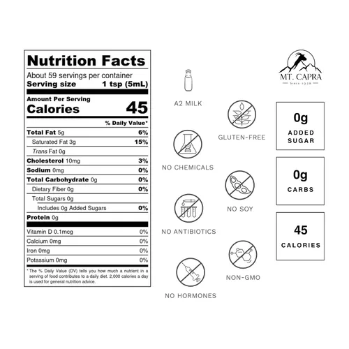 Vista 3 de Mt. Capra Goat Milk Ghee Pastos criados y sin sal 59 porciones