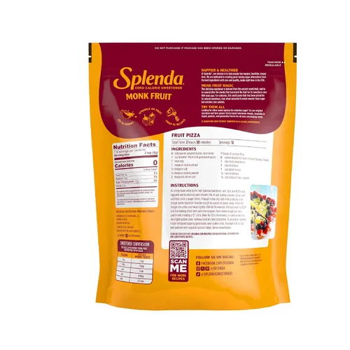 Vista 2 de Splenda Monk Fruit - Edulcorante granulado a base de plantas sin eritritol, sustituto del azúcar, 3.8 onzas (paquete de 1)