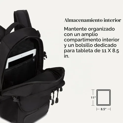 Vista 4 de SwissGear 3598 - Mochila estrecha de día, negro (Black Ballistic)