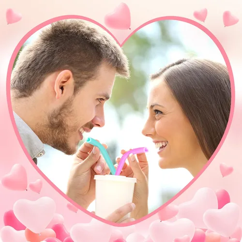 Vista 5 de Jutom Paquete de 25 pajitas en forma de corazón de San Valentín de 9.8 pulgadas reutilizables de silicona con 2 cepillos de limpieza para regalos