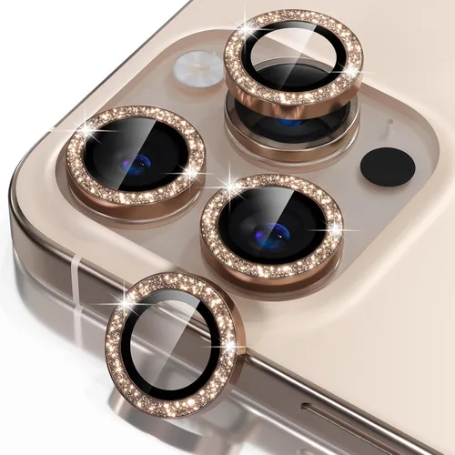 Vista 51 de Misea Compatible con iPhone 16 Pro/iPhone 16 Pro Max, protector de lente de cámara de vidrio templado Ultra-HD, protector de pantalla de anillo Negro