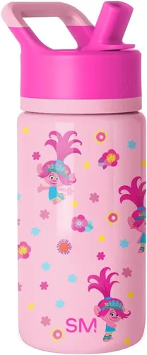 Vista 74 de Simple Modern Kids Summit - Botella de agua con tapa con pajilla, vaso de acero inoxidable de 14 onzas con aislamiento para niñas, para la escuela