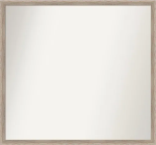 Vista 81 de Amanti Art Espejo de baño blanco para sobre el fregadero, 24 x 27 pulgadas, espejo de tocador rectangular con cuña de madera dura, marco de madera