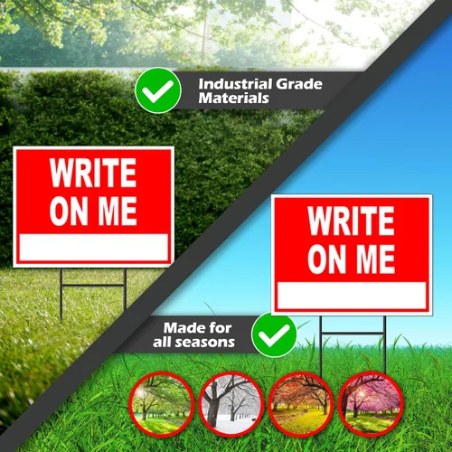 Vista 8 de Babyproofing Services Write On Me Red 18x24 in Double Sided Yard Road Sign w/Stand