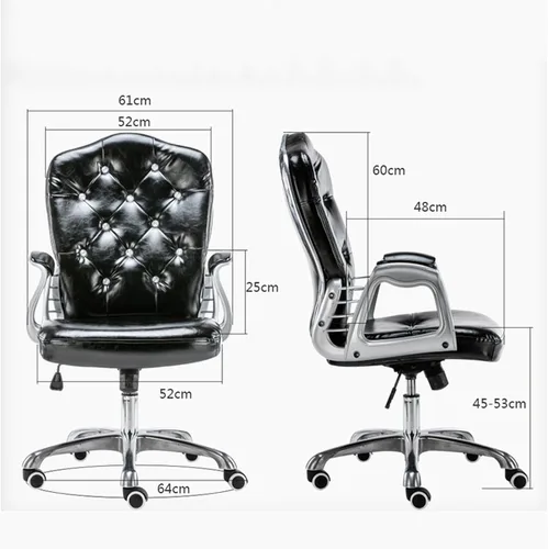 Vista 6 de QQXX Silla de oficina en casa, silla ergonómica de escritorio, silla de computadora con soporte lumbar, reposabrazos, silla ejecutiva giratoria