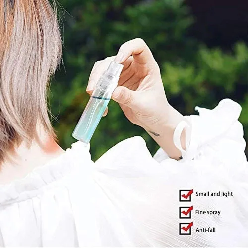 Vista 3 de Mini botella de spray transparente, 5 unidades, 0.1 fl oz, 0.1 fl oz, 0.2 fl oz, botella de spray de plástico vacía de niebla fina, botella