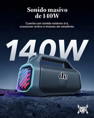 Vista 3 de Soundcore Boom 2 Plus Portable Bluetooth Speaker by Anker, 140W, IPX7 Azul