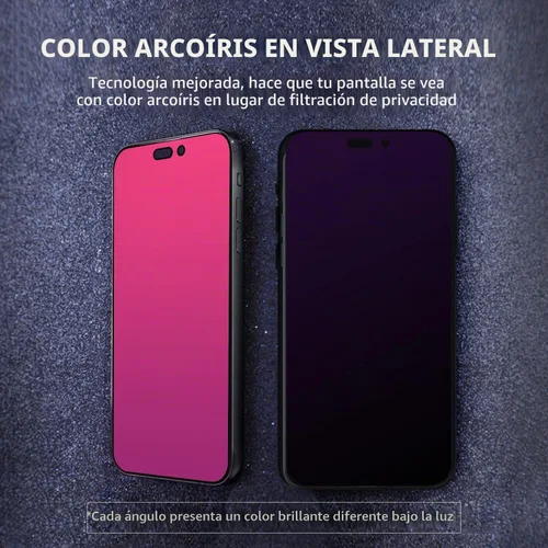 Vista 3 de EGKimBa Protector de pantalla de privacidad para iPhone 16, vidrio templado de color degradado, sin burbujas, fácil instalación, eliminación