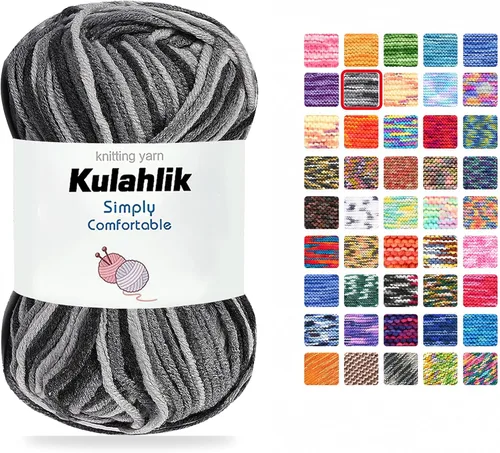 Vista 7 de 50g (1x50g) Hilo Acrílico para Crochet y Tejido, Hilo Degradado Colorido, 1 Rollo de Madejas, Hilo Acrílico Multicolor, Perfecto para Proyectos