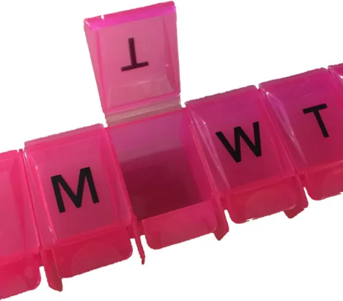 Vista 2 de Apex Organizador de pastillas para abrir 7 días, 1 x por día o AM/PM (1 vez por día, bayas (rosa))