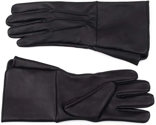 Vista 6 de Guantelete medieval renacentista para hombre sin forro de cuero genuino guantes de artilleríacaballeríainfantero largo brazo