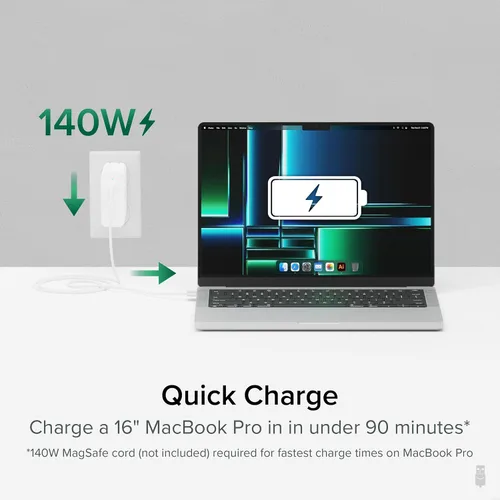 Vista 7 de Plugable Estación de acoplamiento USB 3.0 y USB-C de doble pantalla 4K con cargador de repuesto de 140 W y cable Thunderbolt 4 de 240 W