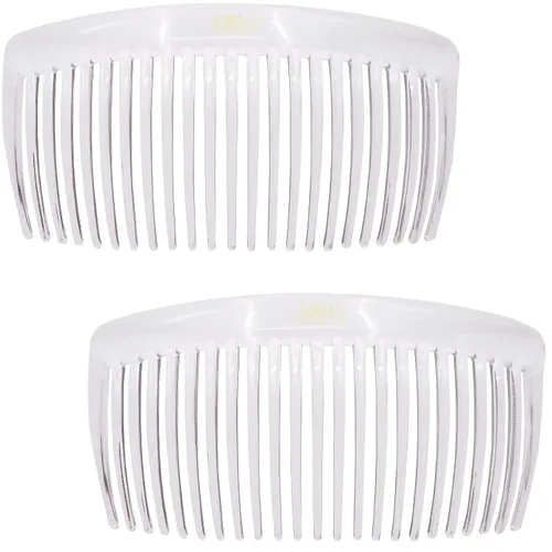 Vista 9 de Camila Paris CP3022 - Peines laterales franceses grandes, curvados, beige con torsión francesa para el cabello, decorativas, pinzas de sujeción