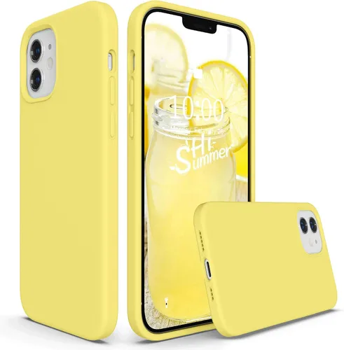 Vista 8 de SURPHY Diseñada para iPhone 12 y iPhone 12 Pro de 6.1 pulgadas, funda gruesa de silicona líquida (con forro de microfibra) para iPhone 12 y 12 Pro