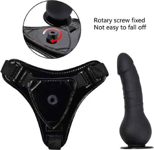Vista 3 de Cob Arnés con correa para consolador de 5.5 pulgadas, juguete sexual, cintura ajustable, para parejas, masturbación femenina, juguetes para adultos