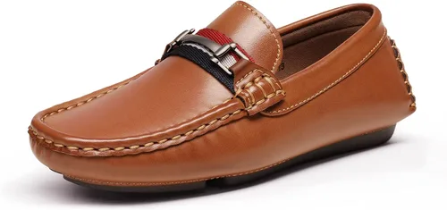 Vista 7 de Bruno Marc - Zapatos mocasines de vestir con cierre de velcro para niño Negro