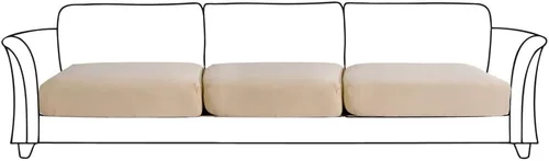 Vista 2 de HOOBUY Funda de cojín impermeable para sofá de 3 piezas, elástica, protector de muebles con elástico, adecuado para sofás de 3 plazas (3, beige)