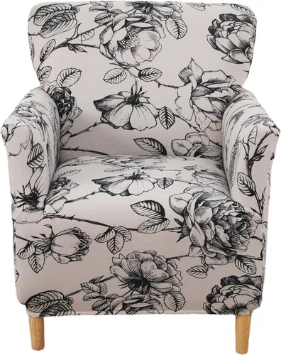 Vista 9 de NILUOH Funda para Sillón de Banquete de 1 Pieza Elástica Fundas para Sillas con Brazos Estampada Suave Funda para Silla de Acento Antideslizante