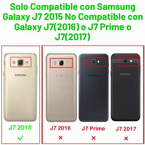 Vista 3 de Jeylly Funda para Galaxy J7 con soporte, color azul Azul/Negro