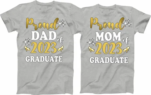 Vista 5 de Grad Shirts, Senior Class of 2025, Graduation Class of 2025 Gold Family Proud MOM DAD Graduate Tees Custom T-Shirt.