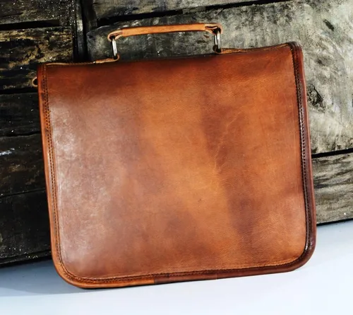 Vista 3 de URBAN DEZIRE Maletín pequeño de cuero genuino para hombre, bolso de mensajero para iPad Tab Tablet 11 compatible con producto de Apple