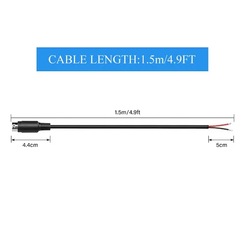 Vista 7 de Cable de repuesto de 18AWG 4 pines DIN macho coleta DIY para sistema de cámaras CCTV cargadores adaptador (4.9 pies)