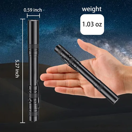 Vista 2 de Linternas para bolígrafos, linterna de bolsillo pequeño con clip, fuente de luz compacta y conveniente para uso diario