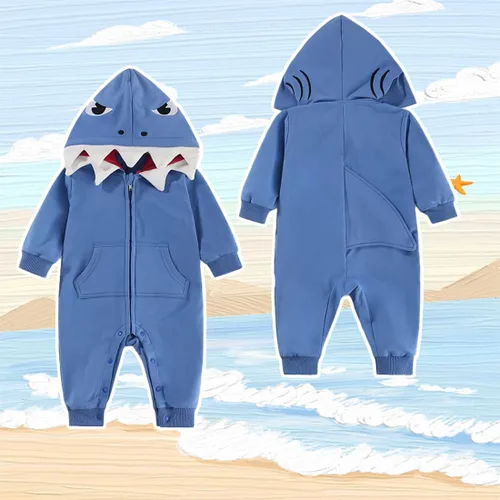 Vista 4 de UVIPC Shark - Mameluco de Halloween para bebés y niñas de 3 a 24 meses