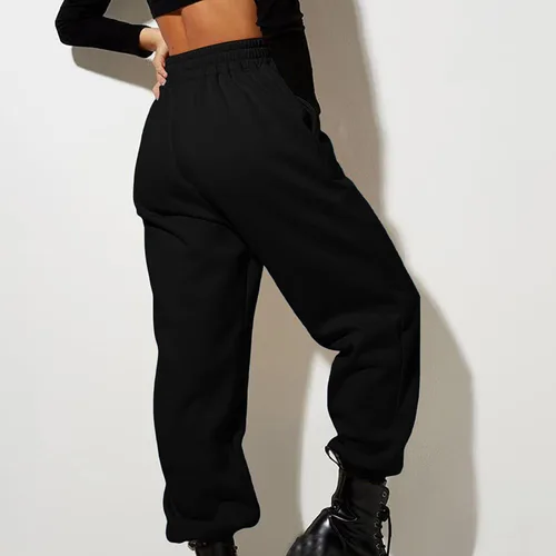 Vista 5 de Pantalones deportivos de cintura alta para mujer, ajuste holgado, pierna recta, ropa Y2K 2023 con bolsillos