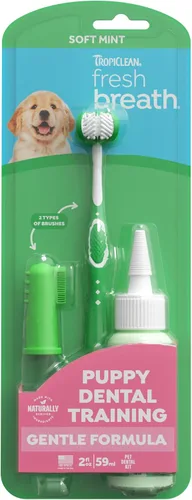 Vista 12 de TropiClean Fresh Breath - Kit de cepillado de dientes para perros pequeños/medianos