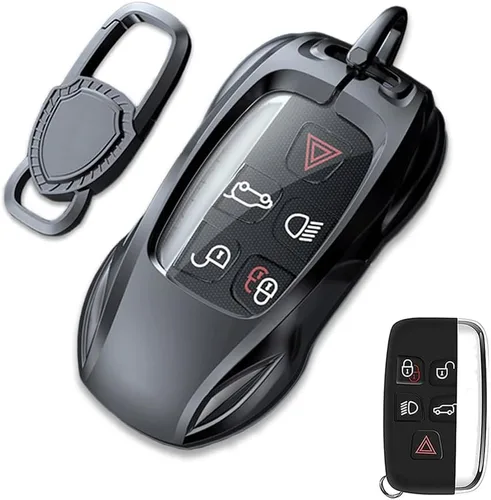 Vista 10 de Funda de metal de aleación de zinc para llavero de automóvil, compatible con Land Rover Range Rover Sport Discovery LR4 Smart Key Fob Cover Cover