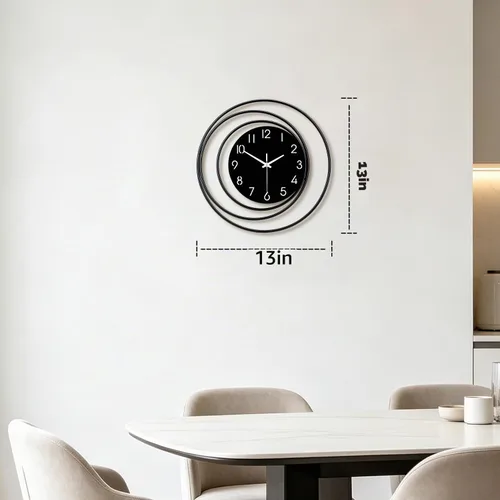 Vista 4 de Dankeit Reloj de pared decorativo de 13 pulgadas, silencioso y sin tictac, funciona con pilas, reloj de pared grande para sala de estar, cocina