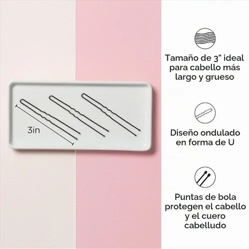 Vista 2 de Diane Horquillas para el cabello, negras, 3 pulgadas (D473)