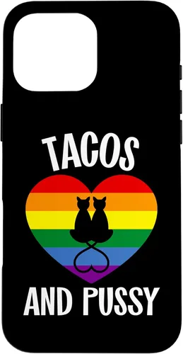 Vista 19 de Funda Queer para iPhone 14 Pro Max Lesbian Pride Stuff Tacos y Pussy Cats