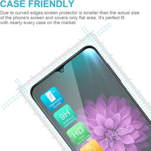 Vista 6 de TJS Funda compatible con Samsung Galaxy A02S, con protector de pantalla de vidrio templado, anillo de metal, soporte magnético, tono brillante
