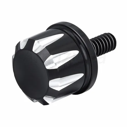 Vista 4 de Amazicha Tornillo de tornillo de asiento negro de acero inoxidable compatible con asiento Harley Davidson con rosca de 1/4 "-20